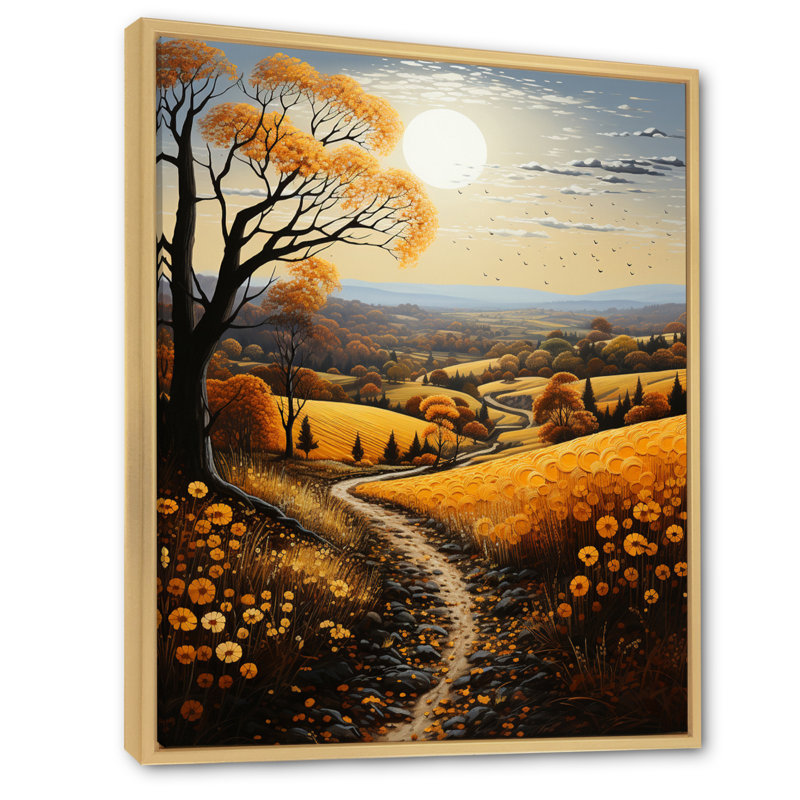 «Countryside Harvest» - Impression, H 32 po x l 16 po x P 1 po, Cadre naturel flottant