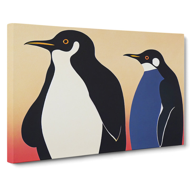 The Two Penguins Vol.1 Abstract - Wrapped Canvas, 50cm H x 76cm W x 3cm D