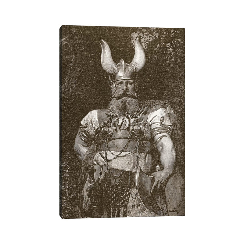 A Viking Chief, Illustration From 'the Church Of England: A History For The People', Pub. C.1910 by Carl Haag - Wrapped Canvas Painting