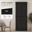 Meuble de rangement de cuisine Naber 72,5 po, buffet autoportant avec 4 portes et étagères réglables, noir