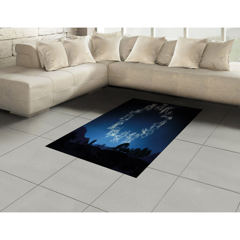 Astrology High Density Long Fiber Poly Threads Decorative Area Rug Carpet, Rectangle 4' x 5'8"