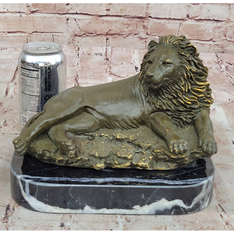 Statue de lion en bronze inclinable bronze