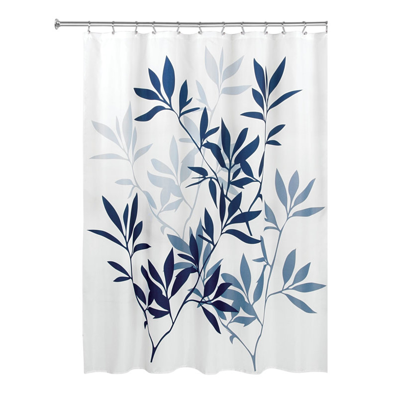 Rideau de douche à feuilles, Bleu marine/ardoise