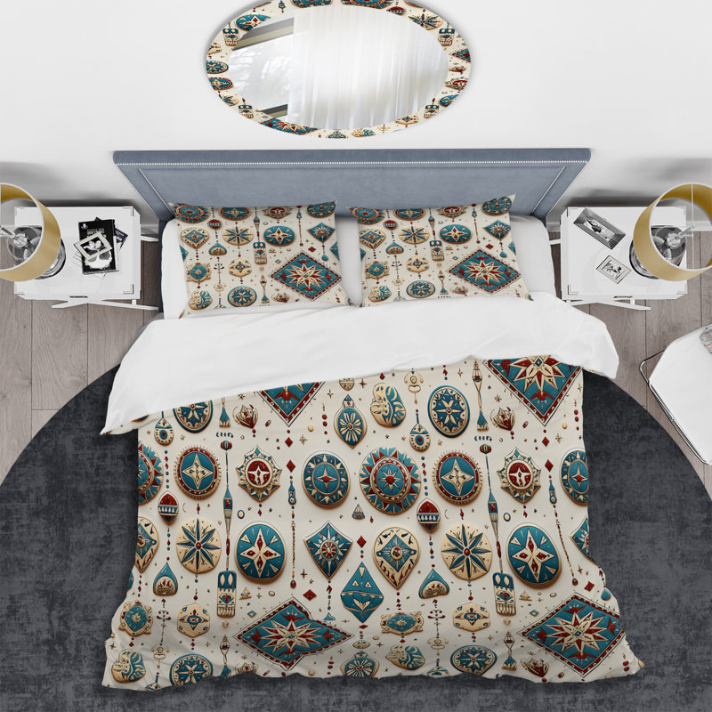 Ensemble de housse de couette motif marocain nomade marocain, Housse de couette pour grand lit et 2 taies décor