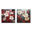 Trèfle blanc et rouge cornouiller I - ensemble d'art mural en toile de cornouiller-102579402-102579407