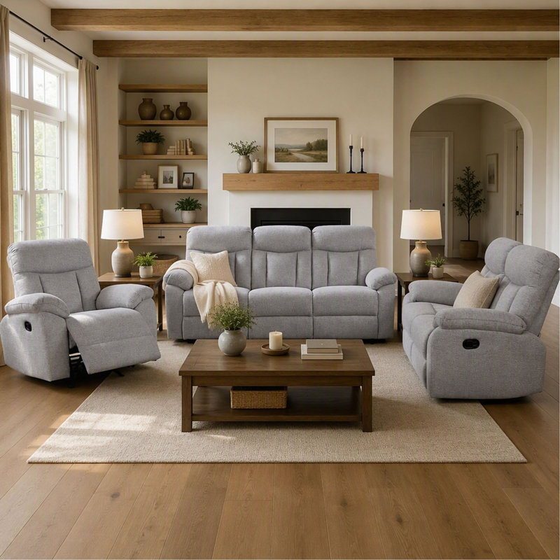 Causeuse inclinable en chenille double pour le confort du salon, L 61,5 po