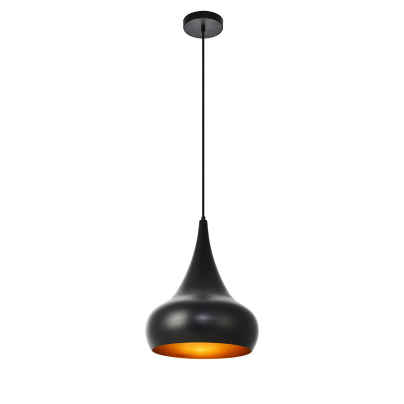 Beaudry 1 - Light Single Pendant, Black, 15" H x 11.5" W x 11.5" D