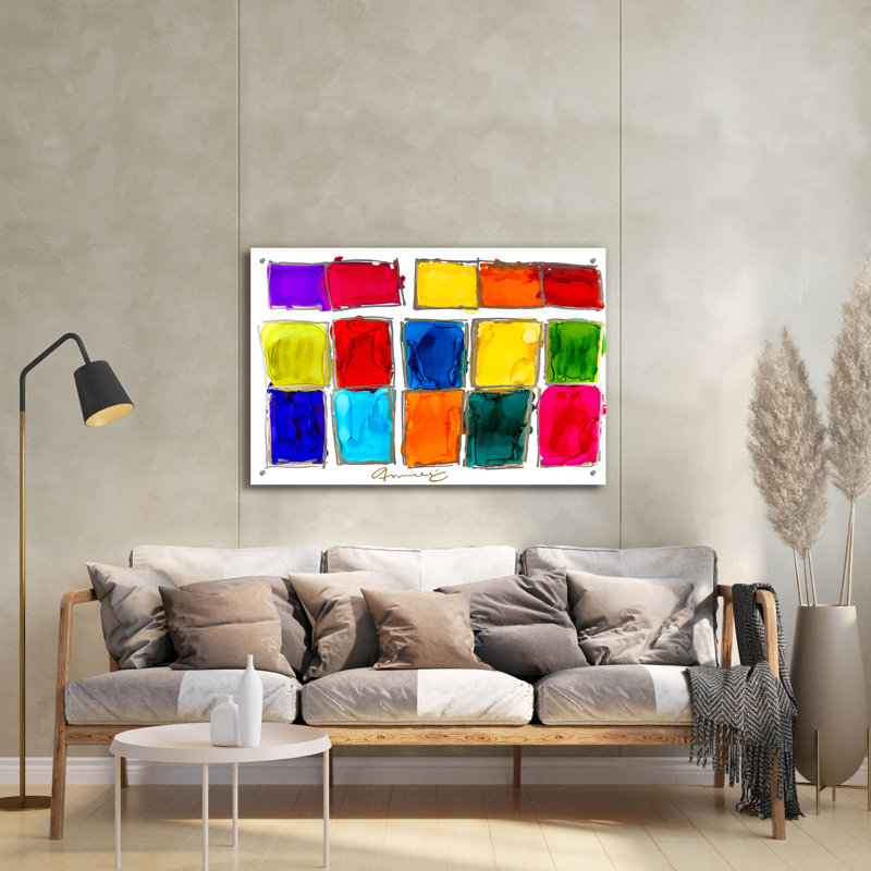 Art mural en verre Ivy Bronx, H 24 po x l 36 po x P 0,2 po