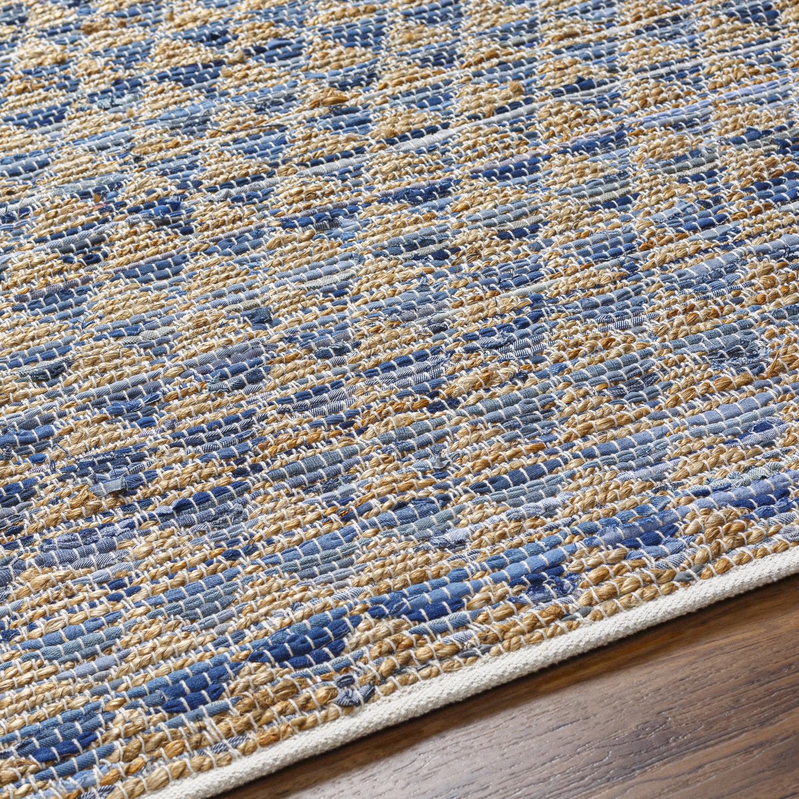 Handmade Blue, Beige, Tan Rug, Rectangle 8' x 10'