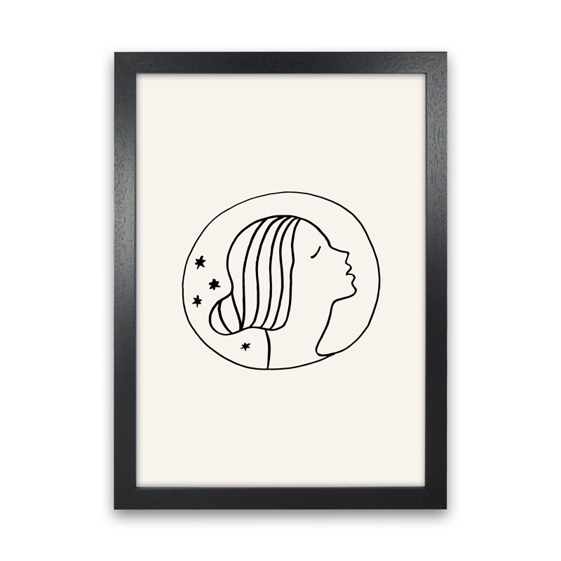Delicate Face Circle by Planeta444 - Print, Black Framed, 88cm H x 64cm W x 3cm D