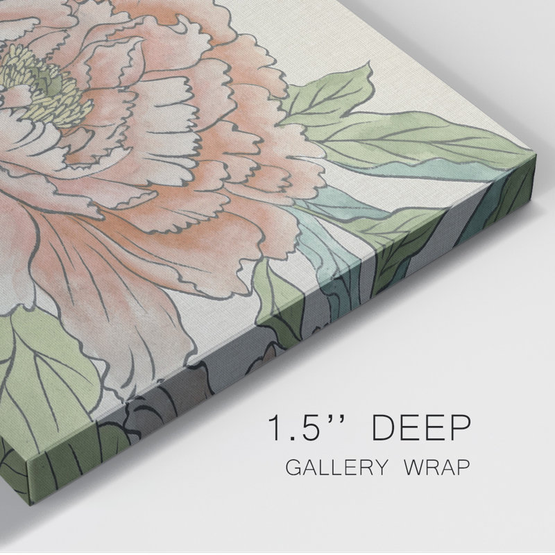 Peony Blooms IV - impression sur toile tendue, L 18 po x H 12 po