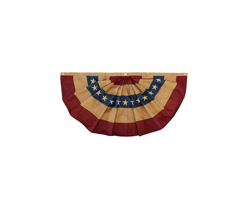Bruant patriotique en toile de jute 36 po x 18 po, 0.1" H x 18" W, Orange/Red/Navy