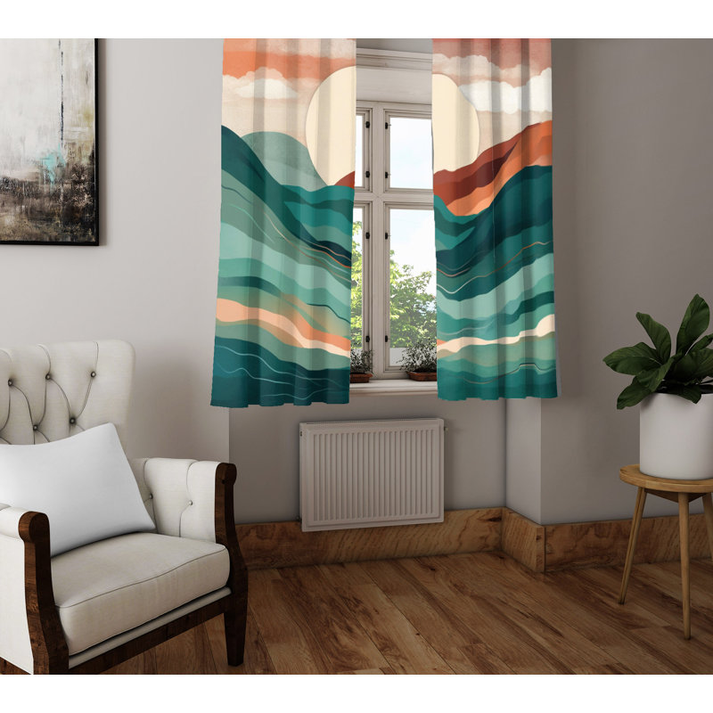 Paire de rideaux semi-transparents en polyester Diara, L 56 po x L 78 po