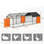 Grand poulailler en métal, poulailler de 120 po x 40 po x 40 po pour cour avec couvercle, cage de volaille avec 3 portes verrouillables-669273818