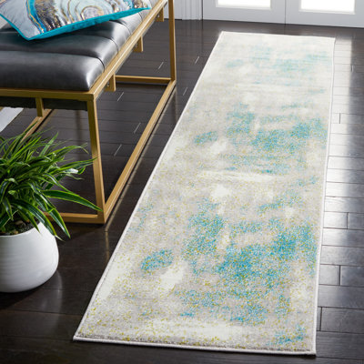 Tapis gris / vert abstrait Mirazo