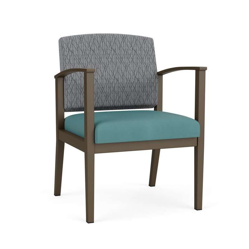Chaise en métal Amherst, Bronze, Vinyle gris anthracite Patriot Plus