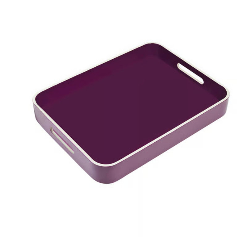 Lacquer Tray - Plum - Medium, 2" H x 16" W x 12" D, Plum