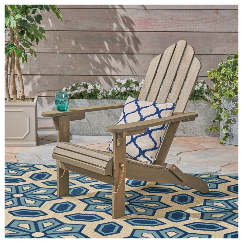 Chaise Adirondack pliable Hollywood en bois gris