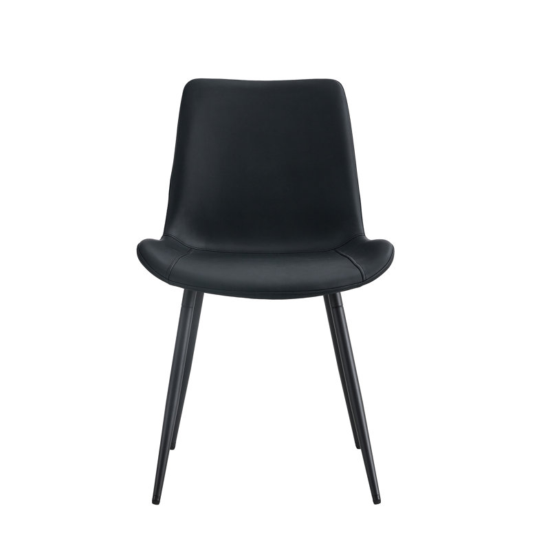 Chaise d'appoint en similicuir (ensemble de 4), Noir