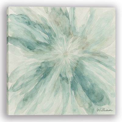 Soft Bloom in Sage – Watercolor Floral Canvas Wall Art