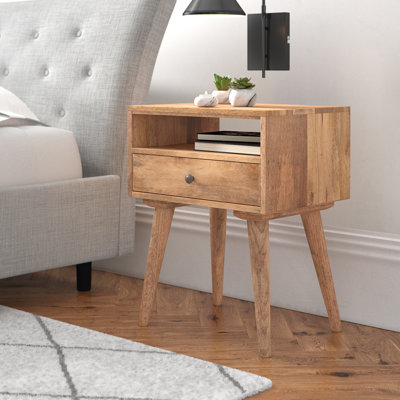 Emme 45cm W Solid Wood Bedside Table