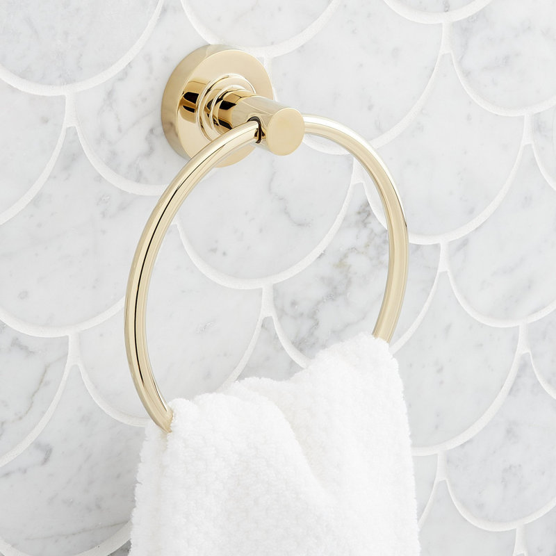 Lexia 6-5/16" Wall Mounted Towel Ring, Polished Brass