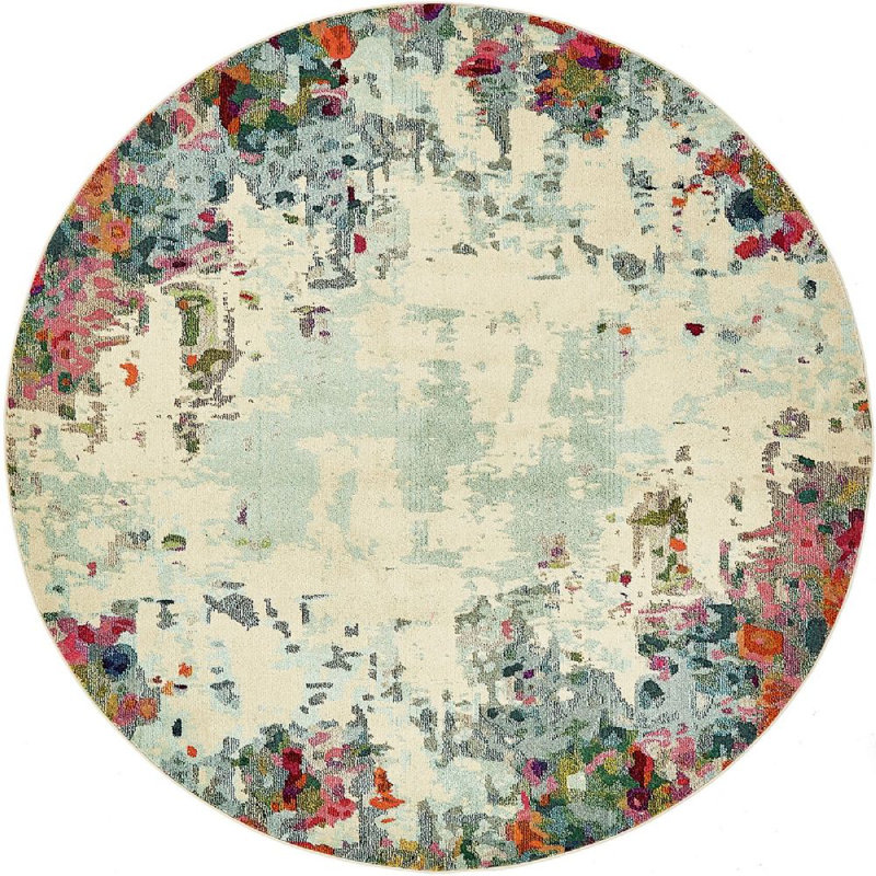 Quinlin Abstract Indoor Rug, Round 8'