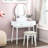 Luxury Vanity In White With Led Lighted Mirror, 4 Drawers And Padded Stool For Bedroom Storage Decoration