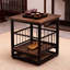 Table de bout industrielle avec tablettes à 2 niveaux, structure en métal robuste et plateau en bois rustique pour le salon, la chambre à coucher ou le vestibule, table d'appoint polyvalente pour le rangement et la présentation