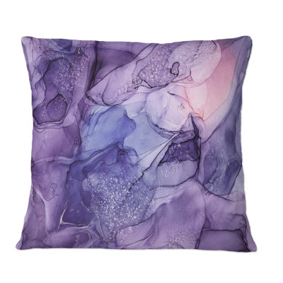 Purple And Pink Translucent Liquid Art - Modern Printed Throw Pillow