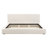 King Size Upholstered Bed Frame with Linen Thick Headboard & Footboard, Solid Wood Legs, Beige