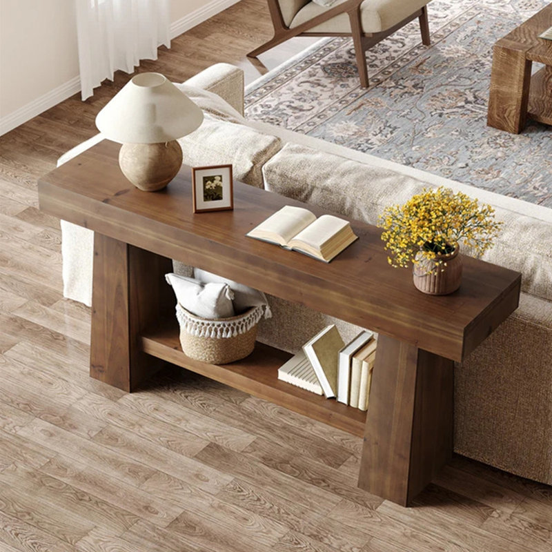 Console de style nordique simple brun moderne, H 31,5 po x l 59 po x P 13,8 po