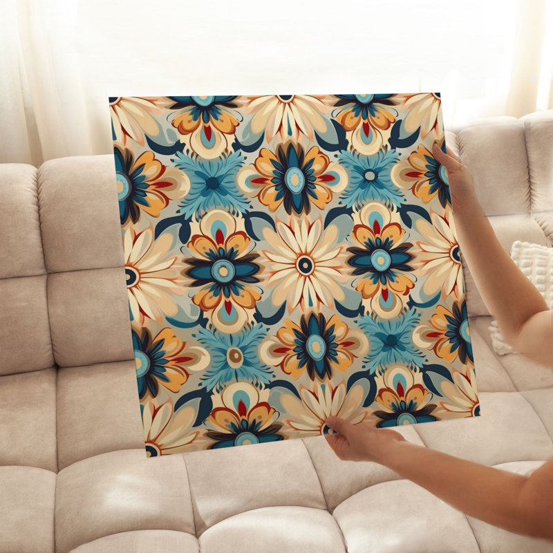 Motif bohémien abstrait, reproduction d'art non encadrée, H 10 po x l 10 po