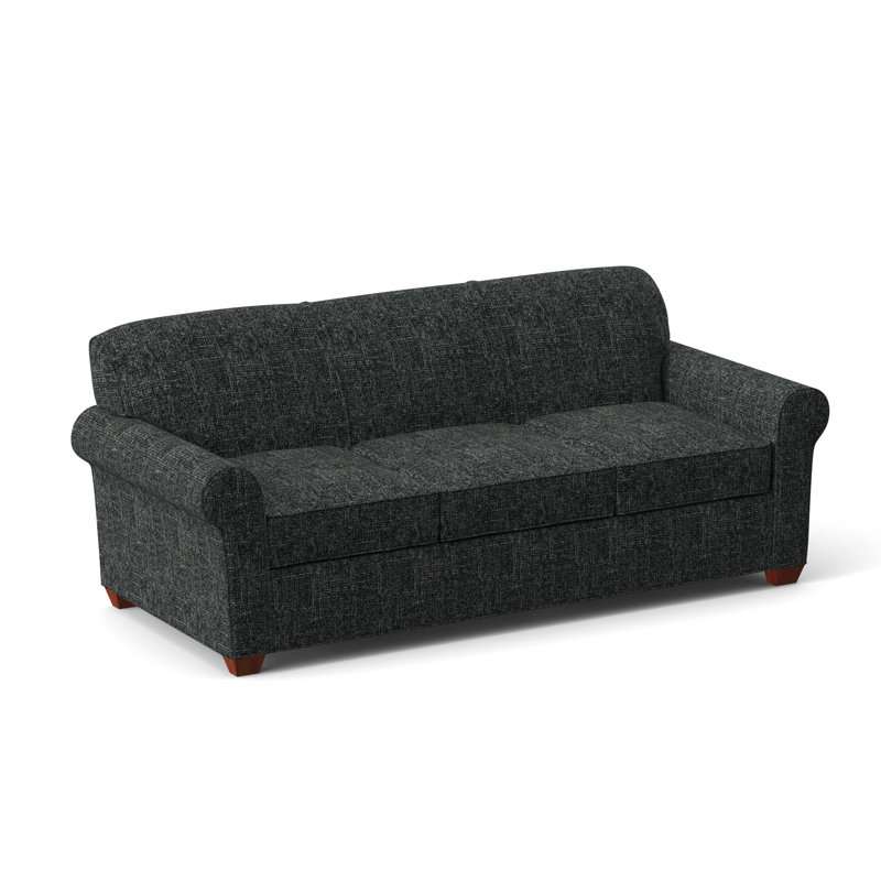 Finn Rolled Arm Sofa with Reversible Cushions, BM Cherry, Connelly Crow, 34" H x 83" W x 36" D