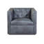 Laslow Leather Swivel Tufted Armchair-1229429931