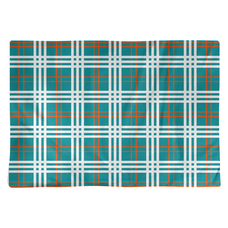 Napperon en coton luxueux 14 "Miami throwback, Turquoise / orange / blanc