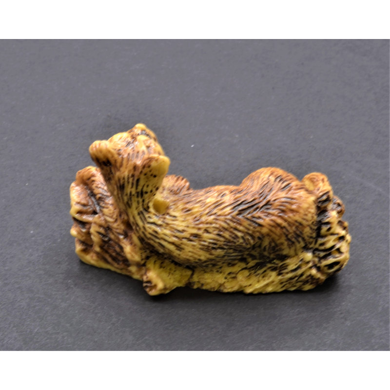 Figurine Hetsham Leopard on Rock Netsukini