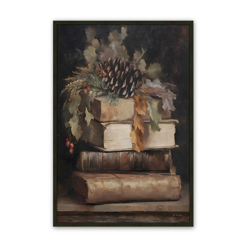«Winter Book Club» par Jo Moulton, reproduction d'art sur toile, 17.5" H x 13.5" W, Noir