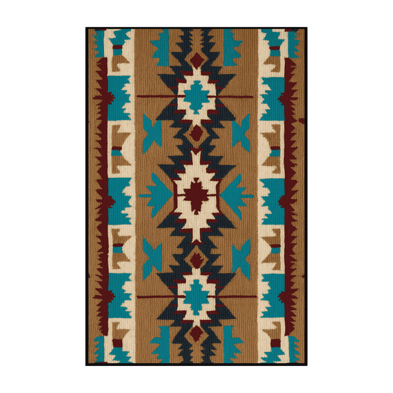  Tapis lavable d'inspiration amérindienne du sud-ouest, Rectangulaire 2 pi x 3 pi