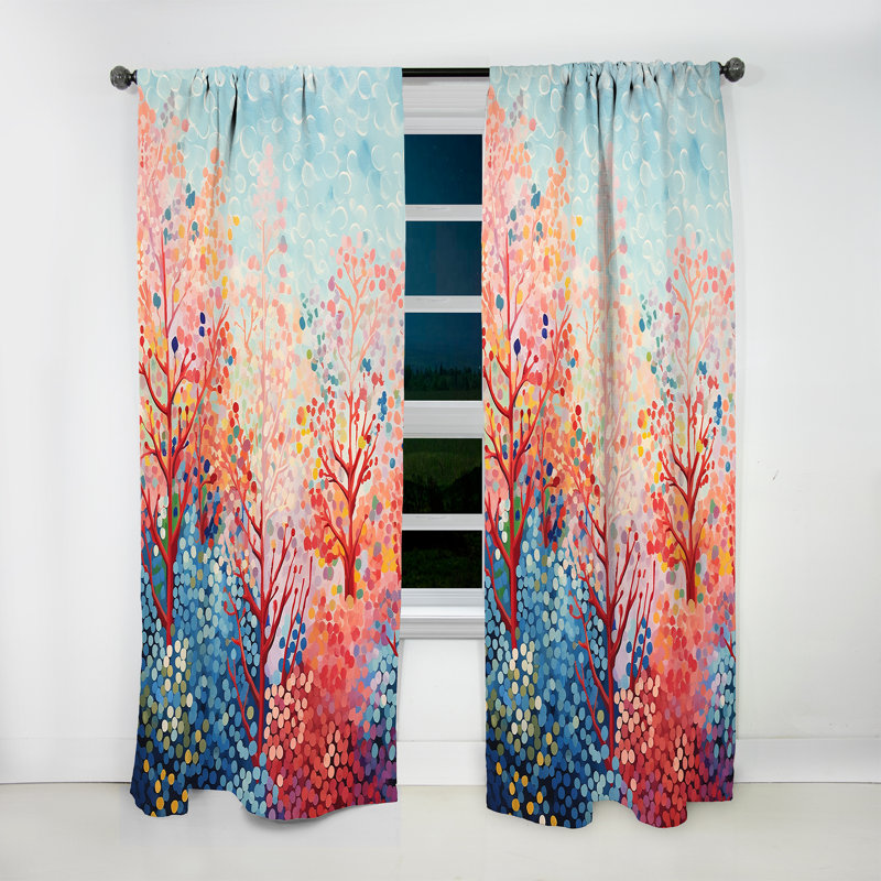 Mandy Coral Reef Barrier Expression III - Nautical Velvet Curtain - Room Darkening - 1 panel, 52" W x 95" L