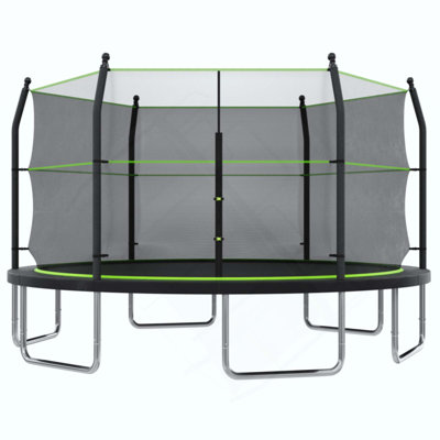 Trampoline with Ladder and Enclosure Net for Kids and Adults, Heavy-duty Outdoor Trampoline for Backyard