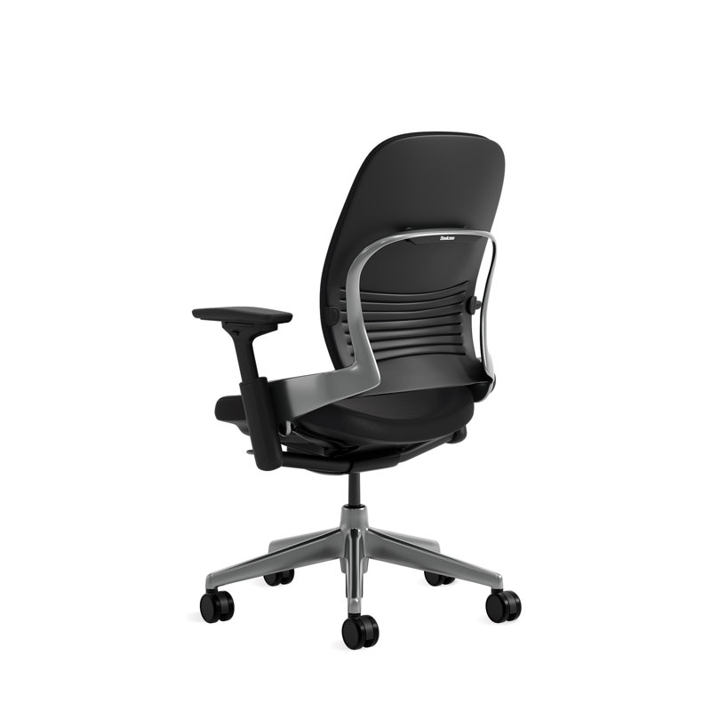SteelcaseLeap Leather Task Chair, Hard Floor, Saddle, Polished Aluminum