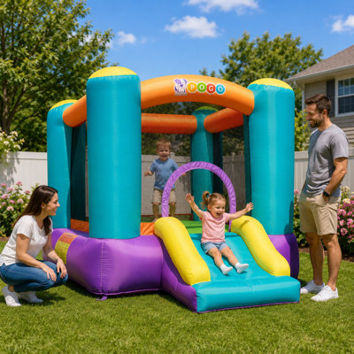 Pogo Bounce House Kids Inflatable Bouncer With Slide And Blower, Ages 3-10