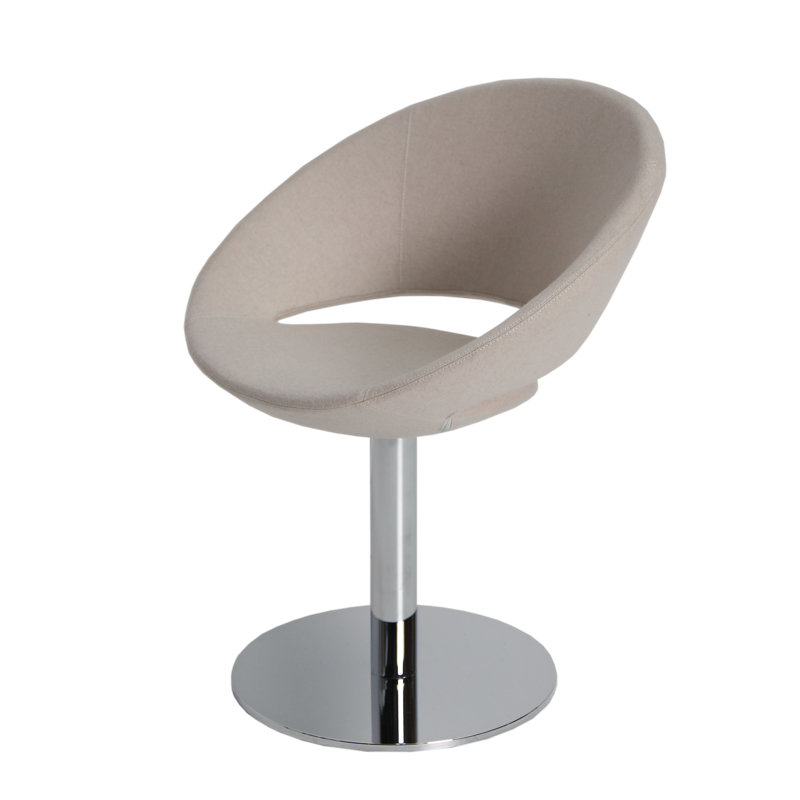 Chaise d'appoint large 22,5 po Crescent, Similicuir beige, Gris foncé