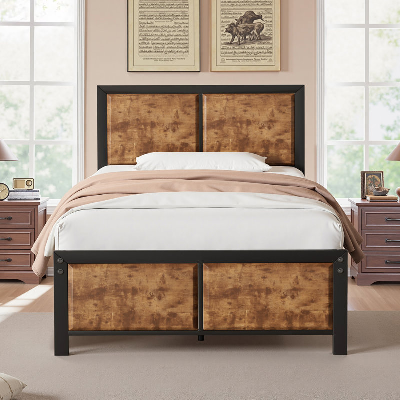 Twin Bed Frame, Single (3'), Rustic Brown