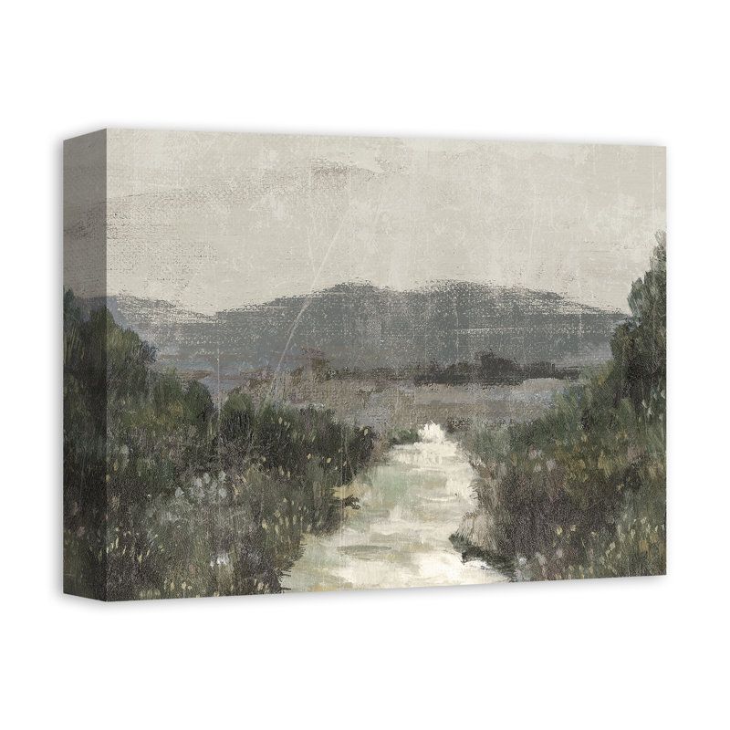 Paysage vert maussade, H 11 po x l 14 po x P 1,25 po, Sans cadre