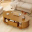 Table basse 47,2 "ovale avec rangement caché, table de centre cannelée de style Mid-Century moderne avec tiroir et portes tambour rondes-129199235-129199233