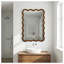 Miroir de salle de bain 24 x 36 en bois massif avec cadre irrégulier pour salon et entrée