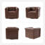 Fauteuil club pivotant carré en cuir véritable Sonika avec cadre en bois massif-616991308
