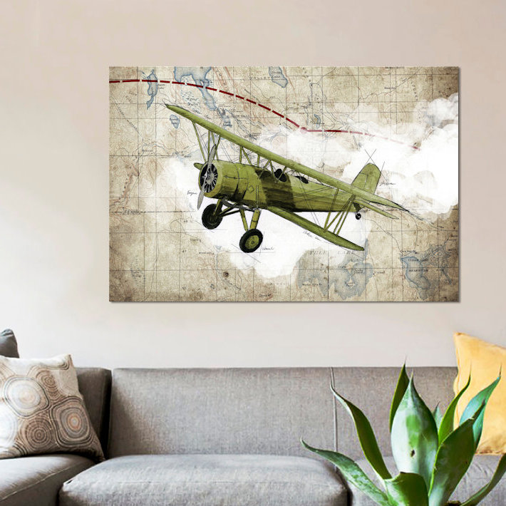 «Biplane II», impression sur toile, H 26 po x l 40 po x P 1,5 po, Pas de tapis, Toile tendue